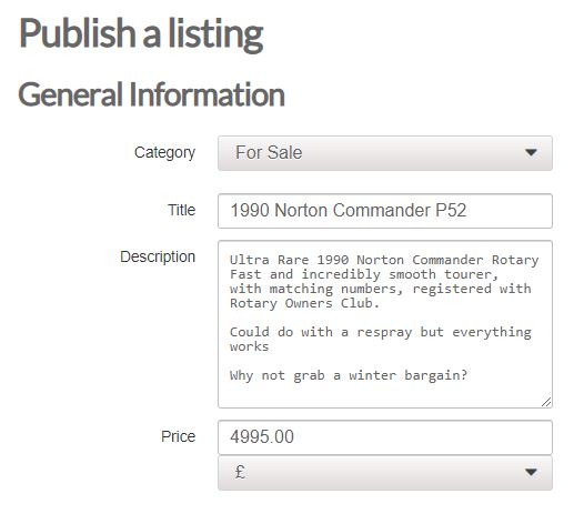 Publish a listing