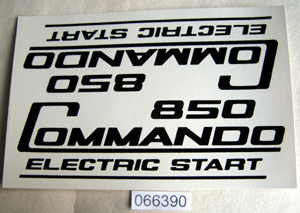 Decal : Side panel : Pair - '850' Electric start MK3 : Black