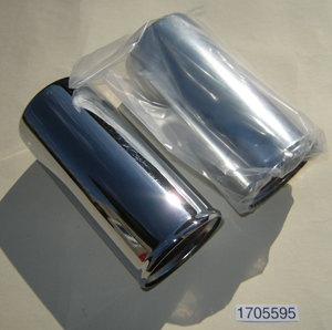 Shock absorber cover : Chrome : Bottom : Pair - Girling shocks only 50mm I/D 115mm long