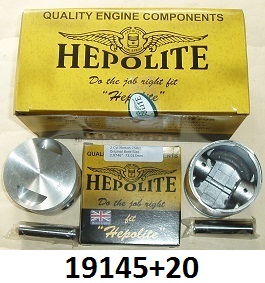 Piston set : Engine set of 2 : 750cc : 73mm +20 - Genuine Hepolite : Commando type can be used on all 750 models