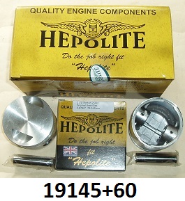 Piston set : Engine set of 2 : 750cc : 73mm +60 - Genuine Hepolite : Commando type can be used on all 750 models