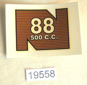 Vynyl sticker : Rear mudguard : Model 88 - 500cc