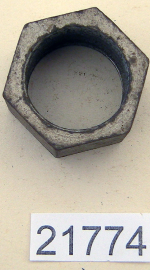 Nut : Brake plate spacer : Front wheel - Jubilee only : 13/16in long : NOS shop soiled