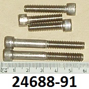Screws : Gearbox cover : Socket type : Late gearbox - Set of 5 : Post Eng 106838 : Stainless steel