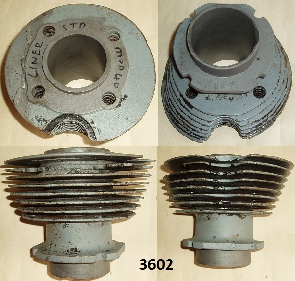 Barrel : Mod 40 : 350cc : Pre war : Liner on STD bore - Top fin repaired : Second fin broken off