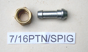 Spigot and nut : Lightweights only - 7/16 inch thread for petrol tap