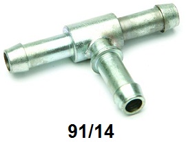T junction : 1/4in diameter petrol pipe - Metal
