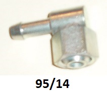 Petrol tap nut with 90deg elbow - 1/4 BSP