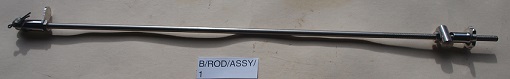 Brake rod assembly : Rear  inc. adjuster, roller, etc. - Stainless steel : 20 inch long with brake switch stop