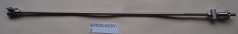 Brake rod assembly : Rear  inc. adjuster, roller, etc. - Stainless steel : 20 inch long : Early type