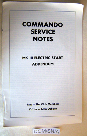 Commando Service Notes addendum - Electric Start update
