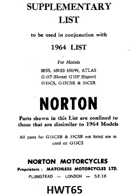 Parts list : Supplementary : Models 88, 99, 650, Atlas, G15 - Photocopy : 1965