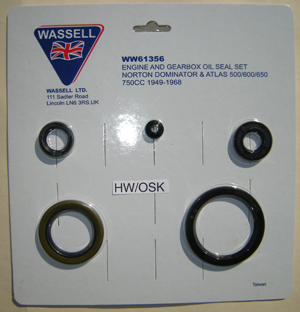 Oil seal kit : Set of 5 seals - Heavyweight Twins engine and gearbox