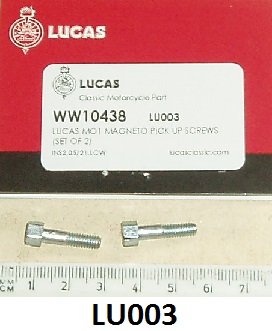 Screw : Magneto pick up retaining : Lucas MO1 magnetos - Hexagon head : Set of 2 screws: Genuine Lucas