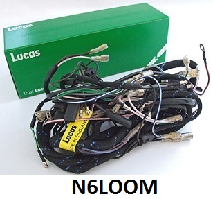 Wiring harness : Alternator/Distributor : Featherbed frame - Genuine Lucas : Cloth covered :  Inc colour wiring diagram