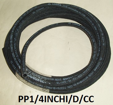Petrol pipe : Per foot : Codan : Braided cloth covering - 1/4 inch internal diameter : Ethanol proof