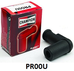 Spark plug cap : Non resistor type : Champion - Black : Rubber
