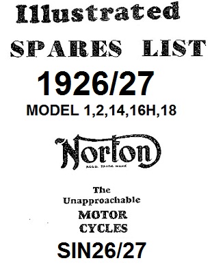 Parts list : Models 1, 2, 14, 16H, 18 - Photocopy : 1926/27