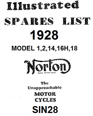 Parts list : Models 1, 2, 14, 16H, 18 - Photocopy : 1928