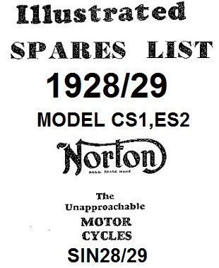 Parts list : Models CS1, ES2 - Photocopy : 1928/29