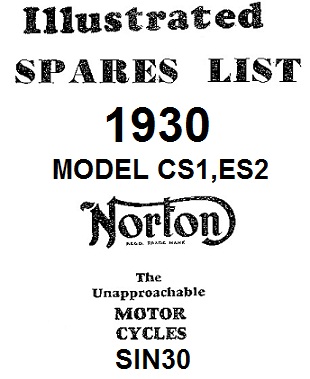 Parts list : Models CS1, ES2 - Photocopy : 1930