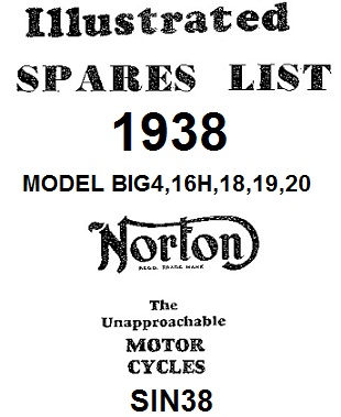 Parts list : Models Big 4, 16H, 18, 19, 20 - Photocopy : 1938