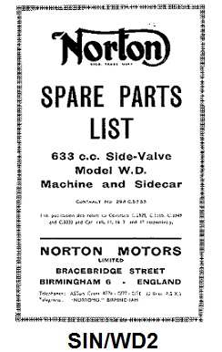 Parts list : Big 4 inc. sidecar - Photocopy : War Dept