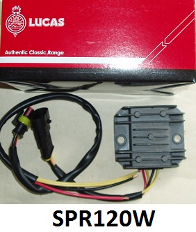 Rectifier/Regulator : 12 volt : 120w max : Single phase - Genuine Lucas : For alternators : Includes harness & fittings