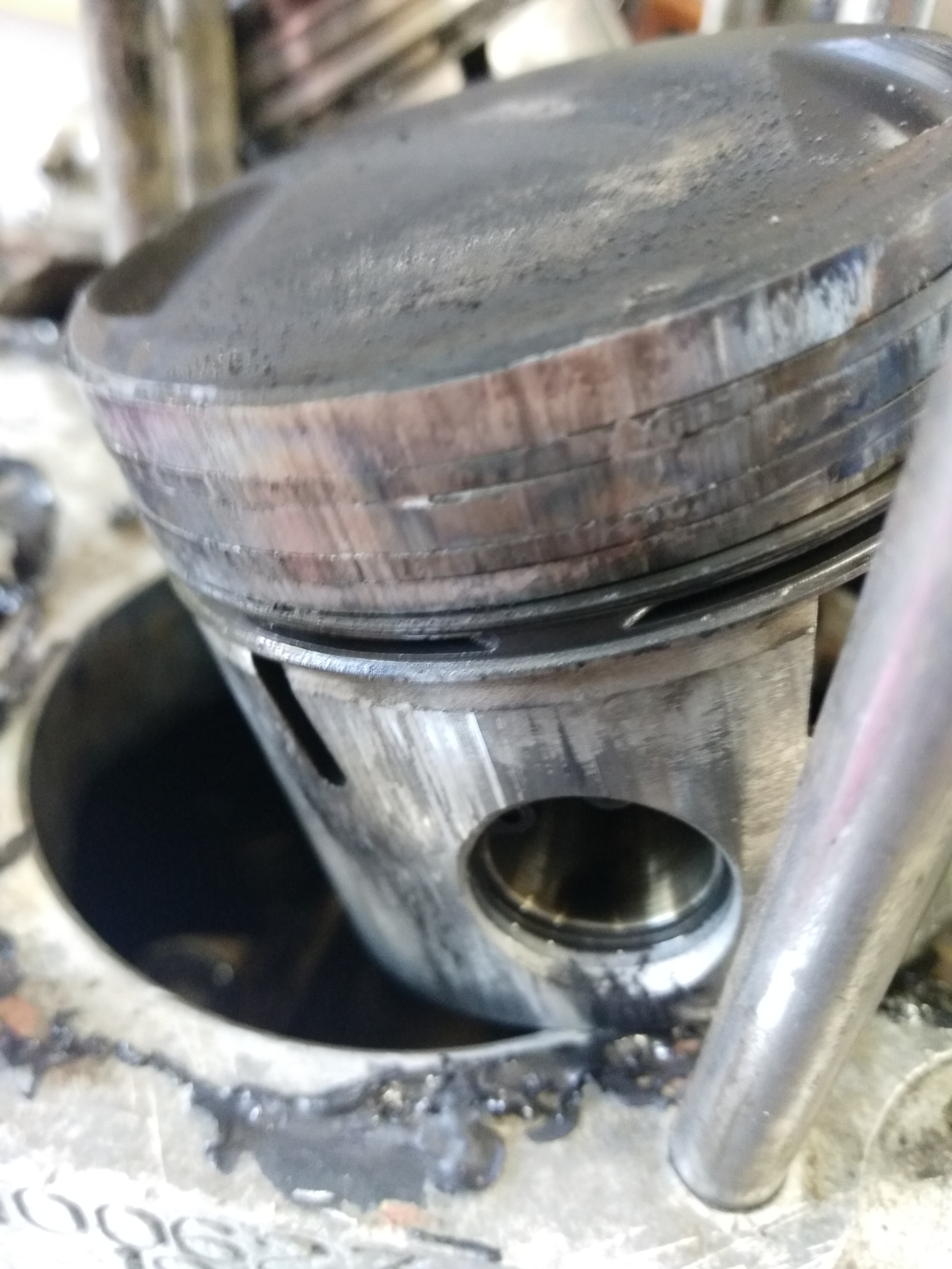 damaged piston