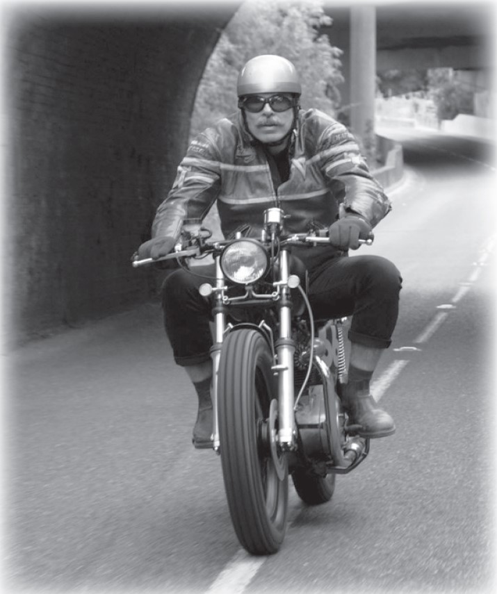Marcello Minale on his bike